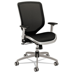 Boda Series Mesh High-back Work Chair, Supports Up To 250 Lbs., Black Seat/black Back, Titanium Base