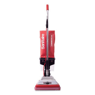 Tradition Upright Vacuum With Dust Cup, 7 Amp, 12" Path, Red/steel