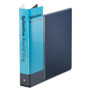 Spine Vue Locking Round Ring Binder, 3 Rings, 1.5" Capacity, 11 X 8.5, Navy