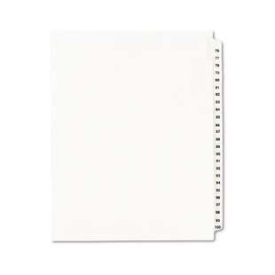 Preprinted Legal Exhibit Side Tab Index Dividers, Avery Style, 25-tab, 76 To 100, 11 X 8.5, White, 1 Set Preprinted Legal Exhibit Side Tab Index Dividers, Avery Style, 25-tab, 76 To 100, 11 X 8.5, White, 1 Set