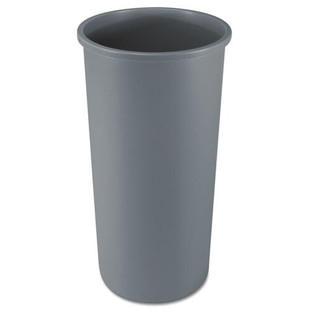 Untouchable Waste Container, Round, Plastic, 22 Gal, Gray