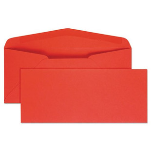 Colored Envelope, #10, Bankers Flap, Gummed Closure, 4.13 X 9.5, Red, 25/pack