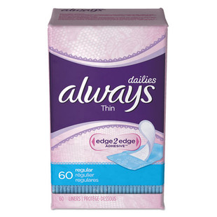 Thin Daily Panty Liners, 60/pack, 12 Pack/carton