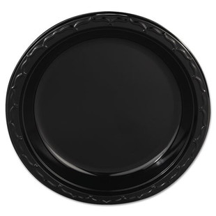 Silhouette Plastic Plates, 9" Black, 400/carton