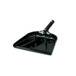 Heavy-duty Commercial Dust Pan, 16w X 15 1/2d, 20-gauge Steel, Black
