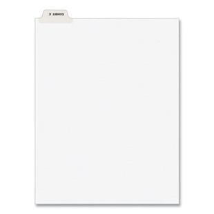 Avery-style Preprinted Legal Bottom Tab Divider, Exhibit E, Letter, White, 25/pk