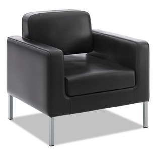 Corral Club Chair, 31.5" X 28" X 30.5", Black Seat/black Back, Platinum Base