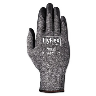 Hyflex Foam Gloves, Dark Gray/black, Size 10, 12 Pairs
