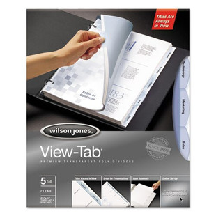 View-tab Transparent Index Dividers, 5-tab, 11 X 8.5, Clear, 1 Set