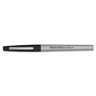 Flair Felt Tip Stick Porous Point Marker Pen, 0.4mm, Black Ink/barrel, Dozen