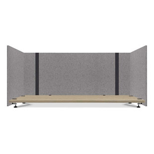 Adjustable Desk Screen With Returns, 48 To 78 X 29 X 26.5, Polyester/nylon, Ash