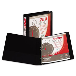 Speedy Spine Heavy-duty Time Saving Round Ring View Binder, 3 Rings, 1" Capacity, 11 X 8.5, Black