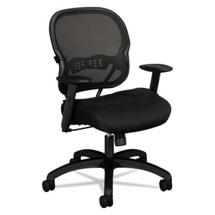 Wave Mesh Mid-back Task Chair, Supports Up To 250 Lbs., Black Seat/black Back, Black Base