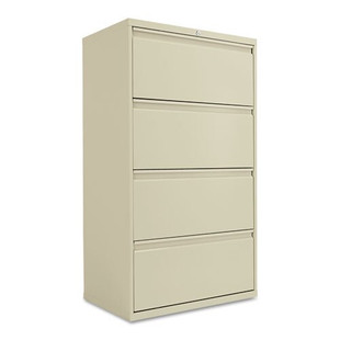 Four-drawer Lateral File Cabinet, 30w X 18d X 52.5h, Putty