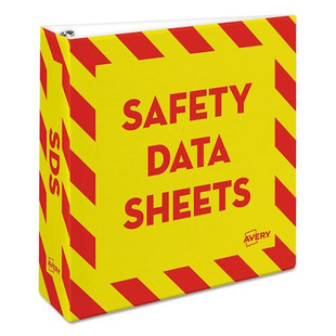 Heavy-duty Preprinted Safety Data Sheet Binder, 3 Rings, 3" Capacity, 11 X 8.5, Yellow/red Heavy-duty Preprinted Safety Data Sheet Binder, 3 Rings, 3" Capacity, 11 X 8.5, Yellow/red