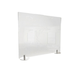 Desktop Free Standing Plastic Protection Screen, 23.75 X 5 X 29, Clear