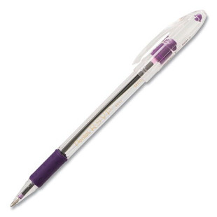 R.s.v.p. Stick Ballpoint Pen, Medium 1mm, Violet Ink, Clear/violet Barrel, Dozen