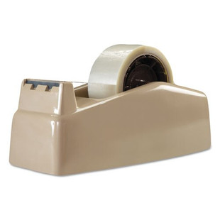 Two-roll Desktop Tape Dispenser, 3" Core, High-impact Plastic, Beige