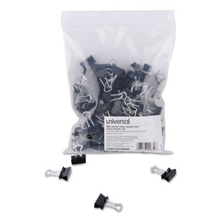 Binder Clips In Zip-seal Bag, Mini, Black/silver, 144/pack