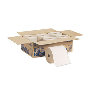 Pacific Blue Basic Nonperforated Paper Towels, 7 7/8 X 800 Ft, Brown, 6 Rolls/ct