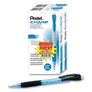 Champ Mechanical Pencil, 0.7 Mm, Hb (#2.5), Black Lead, Blue Barrel, 24/pack