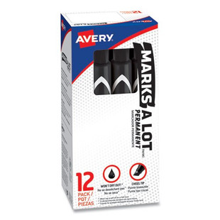 Marks A Lot Large Desk-style Permanent Marker, Broad Chisel Tip, Black, Dozen