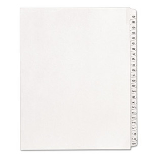 Preprinted Legal Exhibit Side Tab Index Dividers, Allstate Style, 25-tab, 126 To 150, 11 X 8.5, White, 1 Set