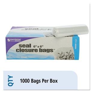 Seal Closure Bags, 2 Mil, 6" X 6", Clear, 1,000/carton