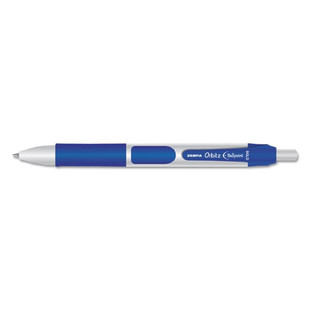 Orbitz Retractable Ballpoint Pen, Bold 1.6mm, Blue Ink, Gray/blue Barrel, Dozen