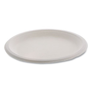 Earthchoice Compostable Fiber-blend Bagasse Dinnerware, Plate, 9" Diameter, Natural, 500/carton