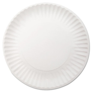 White Paper Plates, 9" Dia, 250/pack, 4 Packs/carton