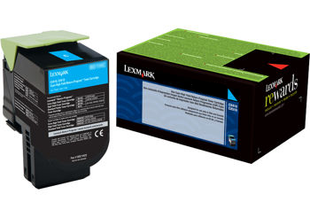 Original Lexmark 80C0XCG Unison 801XC Return Program Cyan X-High-Yield Toner Cartridge