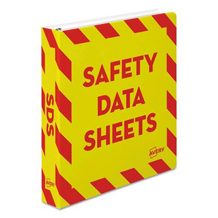 Heavy-duty Preprinted Safety Data Sheet Binder, 3 Rings, 1.5" Capacity, 11 X 8.5, Yellow/red Heavy-duty Preprinted Safety Data Sheet Binder, 3 Rings, 1.5" Capacity, 11 X 8.5, Yellow/red