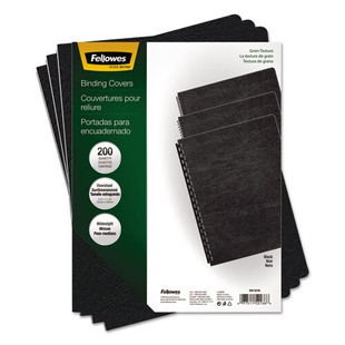 Classic Grain Texture Binding System Covers, 11-1/4 X 8-3/4, Black, 200/pack