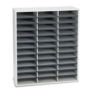 Literature Organizer, 36 Sections Letter, 29 X 11 7/8 X 34 11/16, Dove Gray