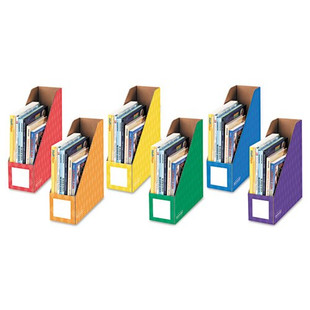 Cardboard Magazine File, 4 1/4 X 11 3/8 X 12 7/8, Assorted, 6/pk