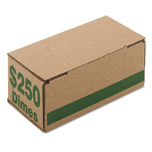 Corrugated Cardboard Coin Storage W/denomination Printed On Side, Green