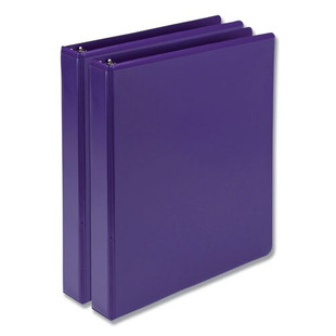 Earth’s Choice Biobased Durable Fashion View Binder, 3 Rings, 1" Capacity, 11 X 8.5, Purple, 2/pack