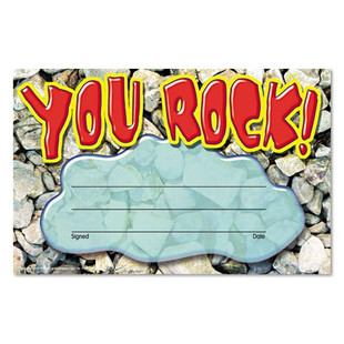 Recognition Awards, You Rock, 8.5w By 5.5h, 30/pack