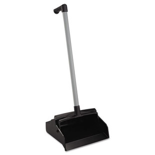 Lobbymaster Plastic Lobby Dustpan, 12" Wide, 32" High, Black Pan/white Handle, 6/carton