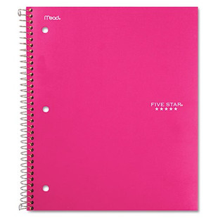 Wirebound Trend Notebook, 1 Subject, Wide/legal Rule, Pink Cover, 10.5 X 8, 100 Sheets