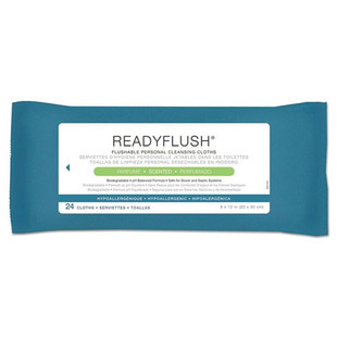 Readyflush Biodegradable Flushable Wipes, 8 X 12, 24/pack