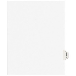 Avery-style Preprinted Legal Side Tab Divider, Exhibit H, Letter, White, 25/pack
