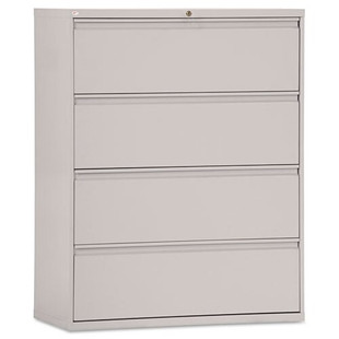 Four-drawer Lateral File Cabinet, 42w X 18d X 52.5h, Light Gray