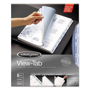 View-tab Transparent Index Dividers, 8-tab, 11 X 8.5, Clear, 1 Set