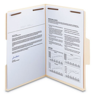 Supertab Reinforced Guide Height 2-fastener Folders, 1/3-cut Tabs, Legal Size, 14 Pt. Manila, 50/box