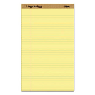 "the Legal Pad" + Perforated Pads, Wide/legal Rule, 8.5 X 14, Canary, 50 Sheets, Dozen