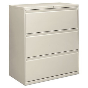 Three-drawer Lateral File Cabinet, 36w X 18d X 39.5h, Light Gray