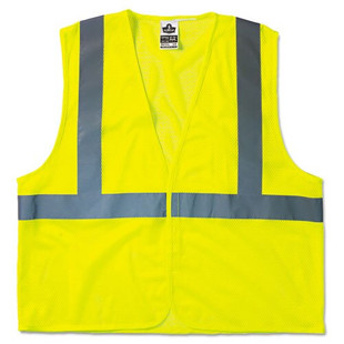 Glowear 8210hl Class 2 Economy Vest, Polyester Mesh, Hook Closure, Lime, L/xl