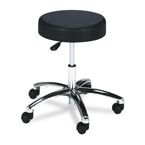 Pneumatic Lab Stool Without Back, 22" Seat Height, Supports Up To 250 Lbs., Black Seat/black Back, Chrome Base Pneumatic Lab Stool Without Back, 22" Seat Height, Supports Up To 250 Lbs., Black Seat/black Back, Chrome Base